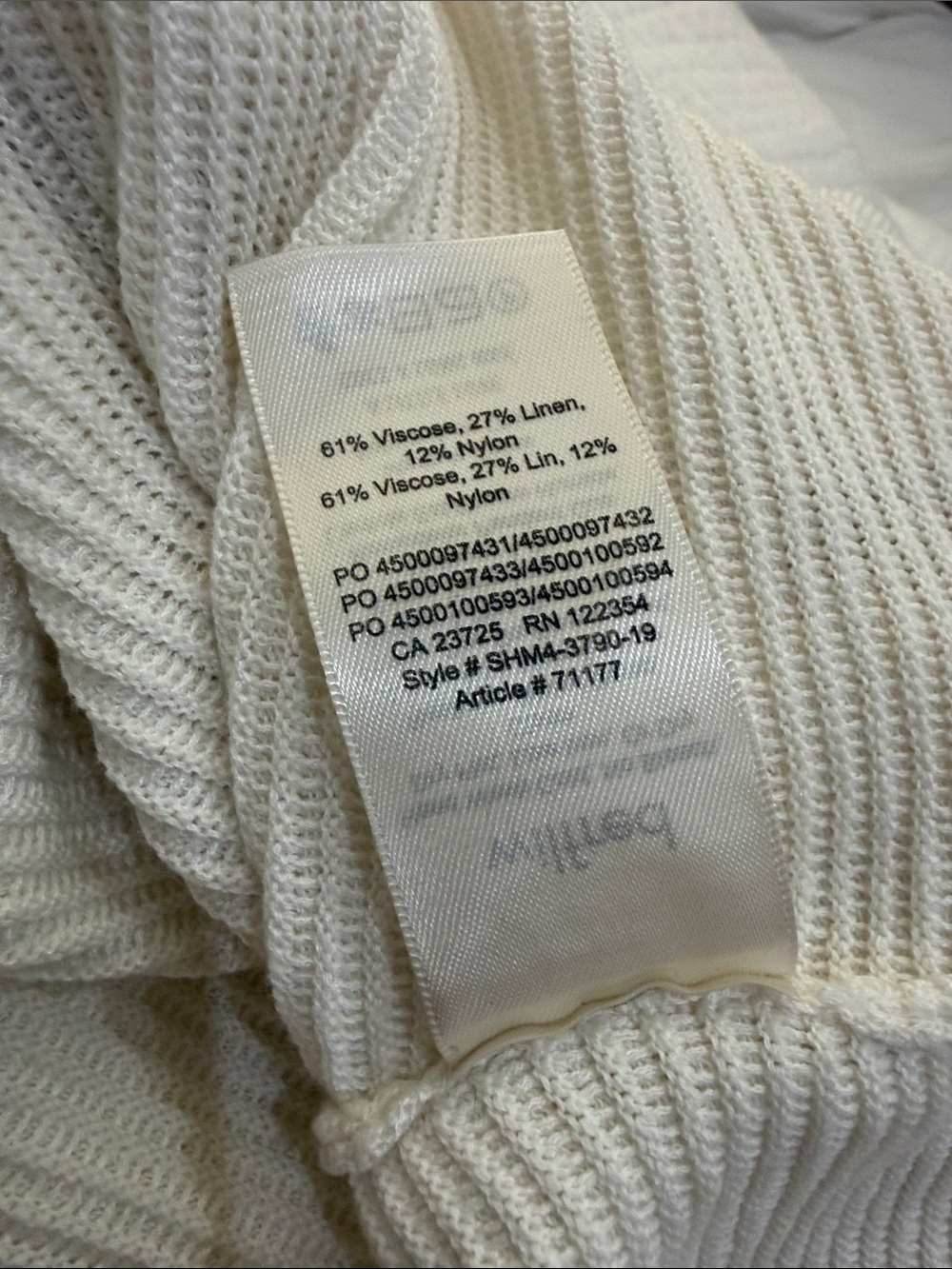 Aritzia Wilfred Cream Ribbed Cropped V-Neck Cardigan - Picture 6 of 6